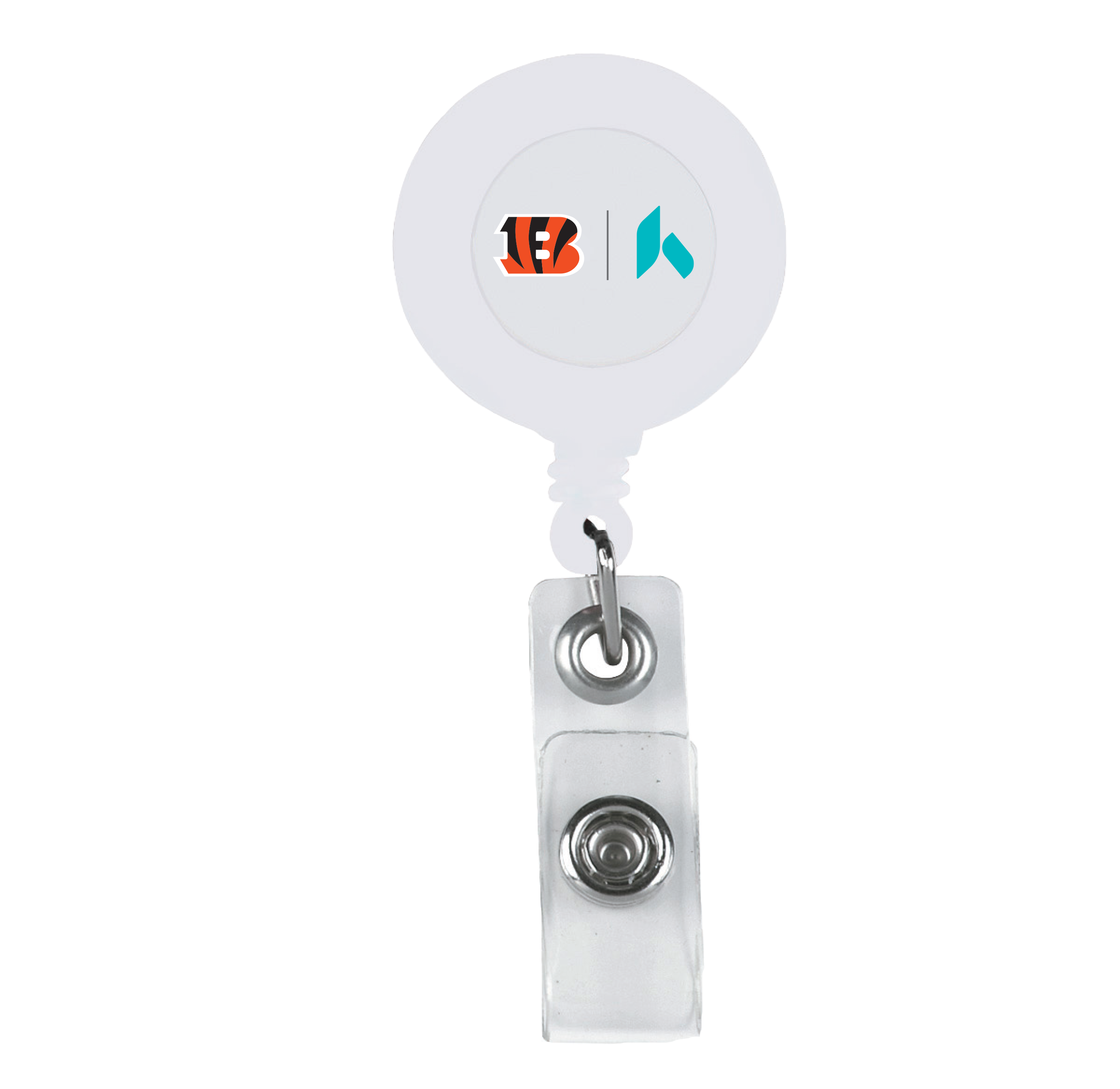 RETRACTABLE BADGE HOLDER WITH LAMINATED LABEL