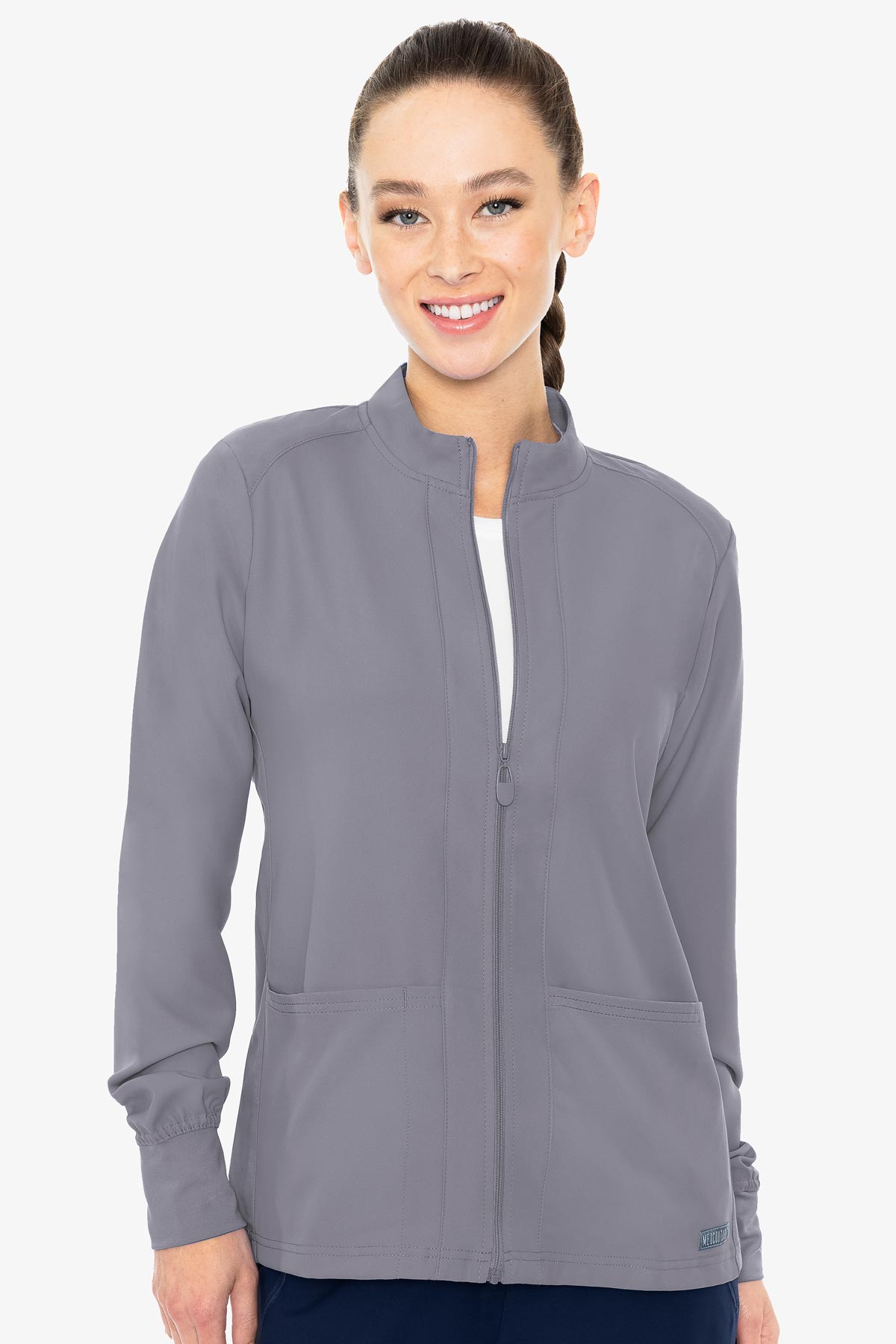 2660-Women Zip Front Warm-Up With Shoulder Yokes