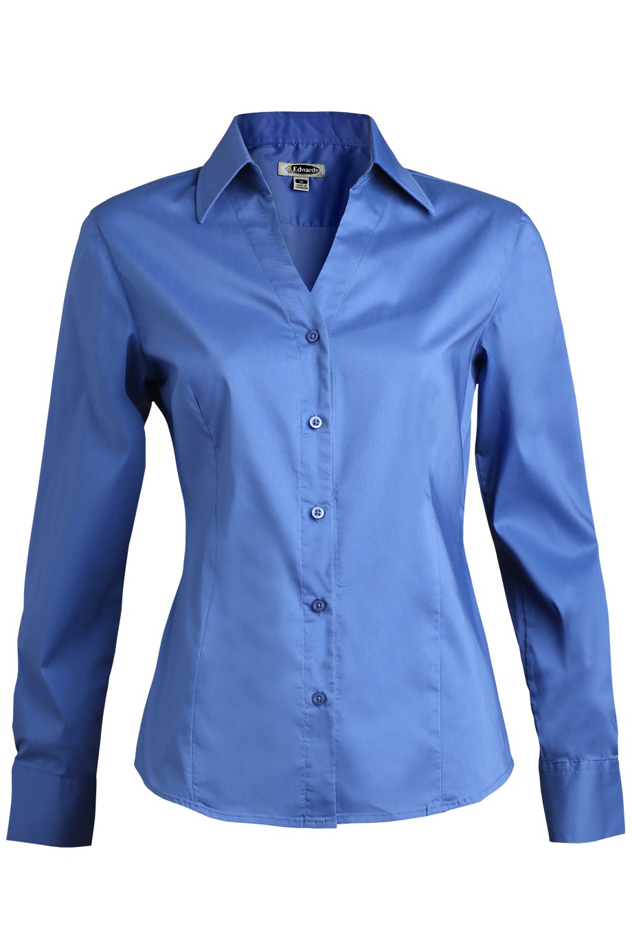 EG-5034-Ladies Long Sleeve Stretch Blouse. (Due to sheer fabric, White may need under-garment)