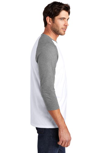 District Made   Mens Perfect Tri   3/4-Sleeve Raglan. DM136 3