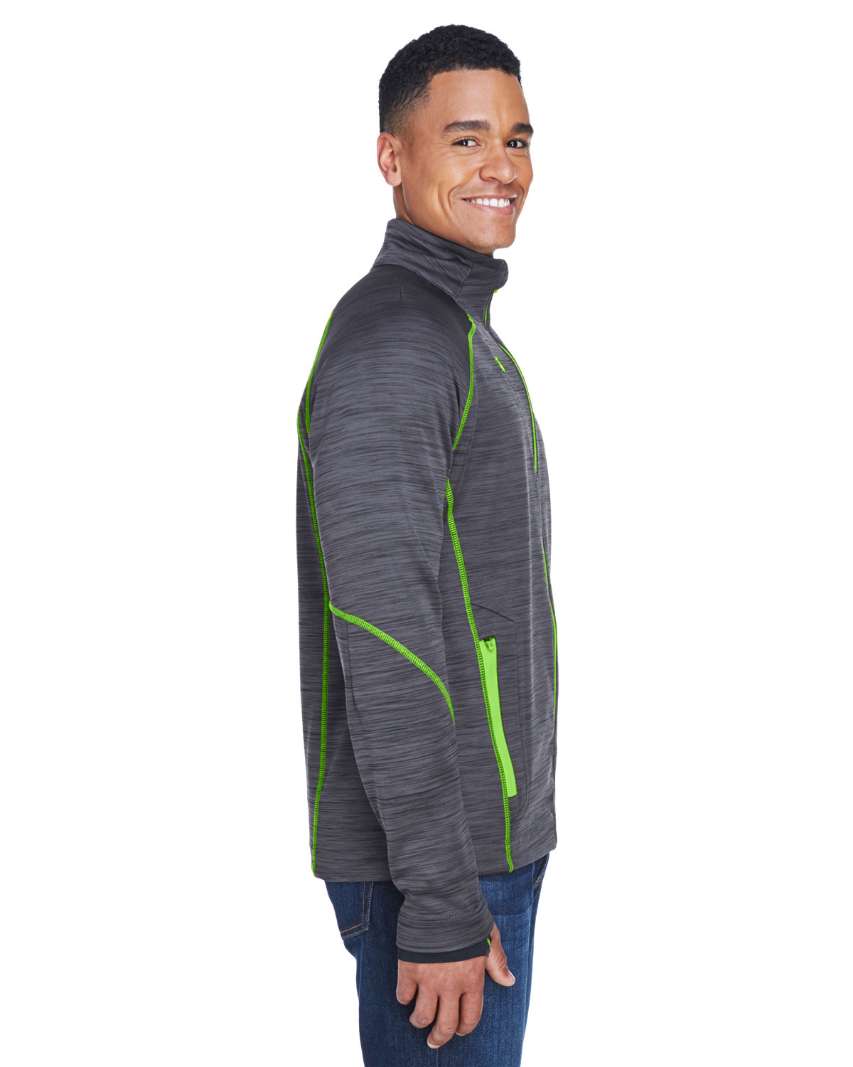 88697-Men's Flux Mélange Bonded Fleece Jacket - CRBN/ ACD GN 472 - S 2