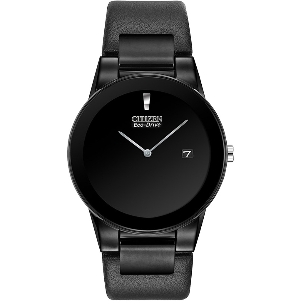 Citizen Men's Eco-Drive Axiom Black Leather Strap Watch