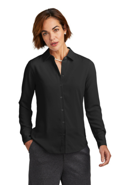 BB18007-Brooks Brothers   Women's Full-Button Satin Blouse BB18007