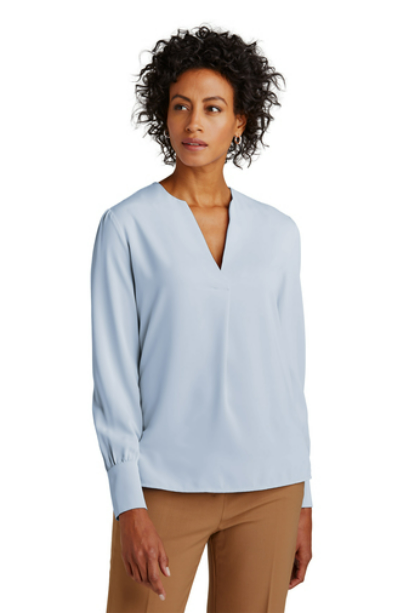 BB18009-Brooks Brothers   Women's Open-Neck Satin Blouse BB18009